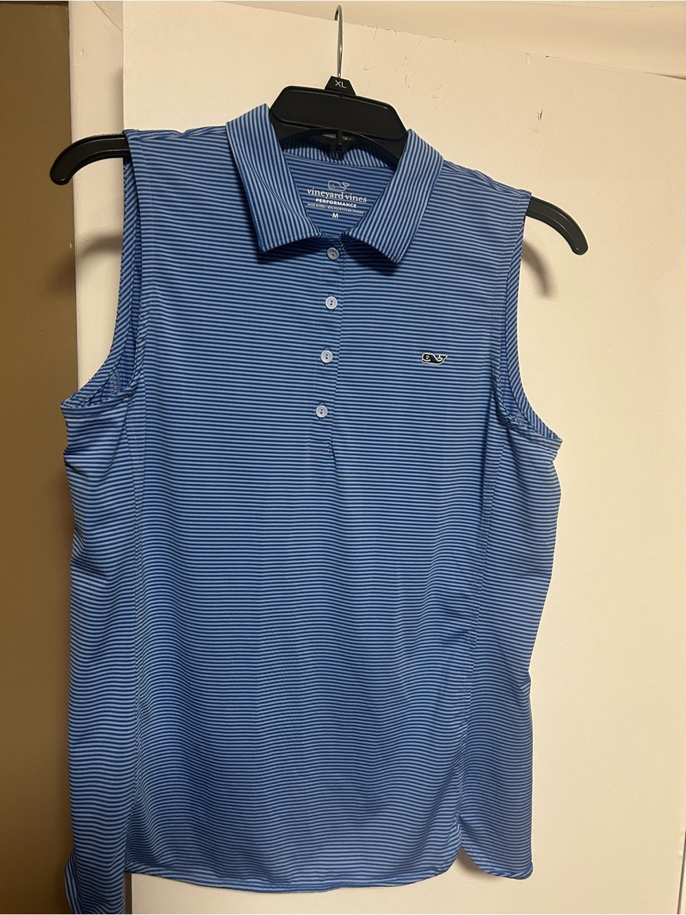 Vineyard Vines Blue & White Striped Sleeveless Polo Tank